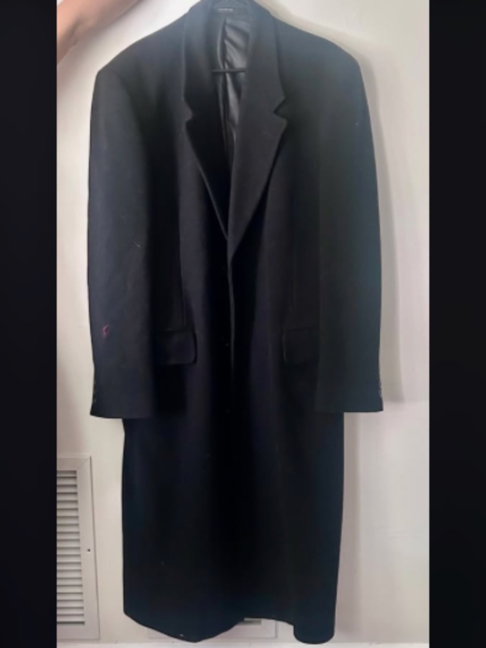 Vintage John Ashford 100% Wool Full-Length Coat – Black